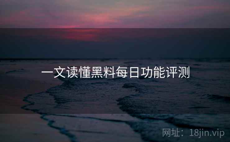 一文读懂黑料每日功能评测